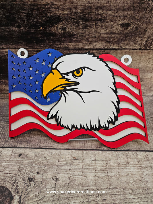 All American Flag Collection - Laser Cut and Hand Painted