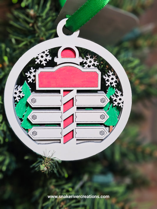 Personalized North Pole Family Keepsake Ornament